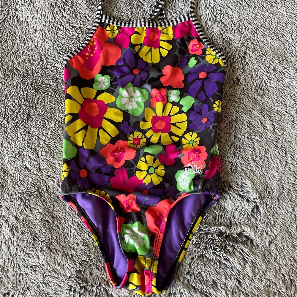 Girls Dolfin Uglies Flower Pattern Swimsuit